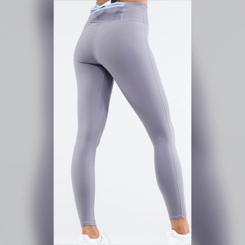 3/$30 Fabletics Trinity Motion365 HighWaisted Leggings Grey Violet/Barely Blue S